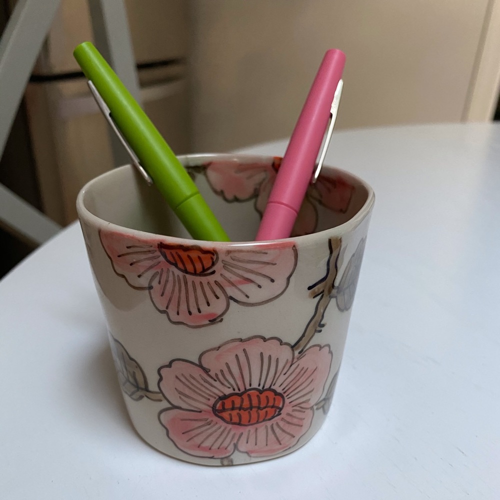 Decorative Ceramic Floral Cup Jar Candle Holder